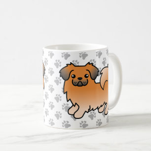 Roter Sable Tibetischer Spaniel Süßer Cartoon-Hund Kaffeetasse