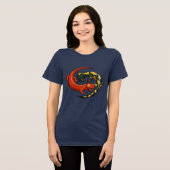 Roter Salamander & Feuersalamander Illustration Tri-Blend Shirt (Vorderseite voll)