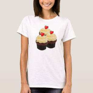 Roter Samt-Cupcake-T-Shirt T-Shirt