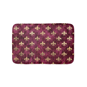 Roter Samt Fleur De Lis Mardi Gras Orleans Muster Badematte