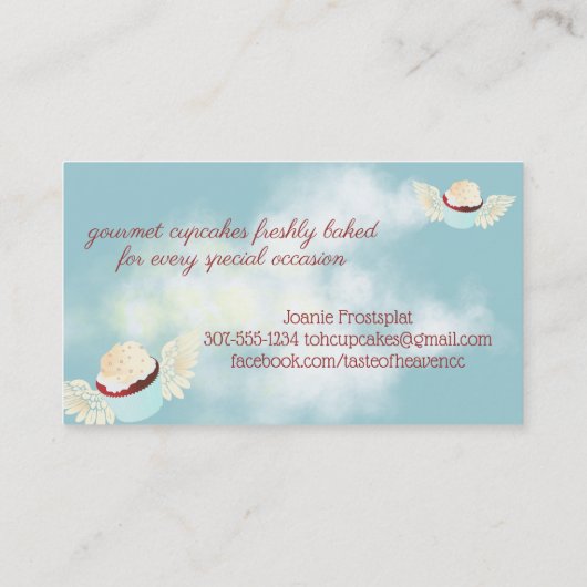 Roter Samt Kuchen Engelbäckerei Visitenkarte (Rückseite)