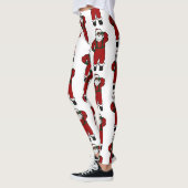 roter Samt schwarzer Weihnachtsmann Leggings (Links)