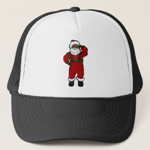 roter Samt schwarzer Weihnachtsmann Truckerkappe