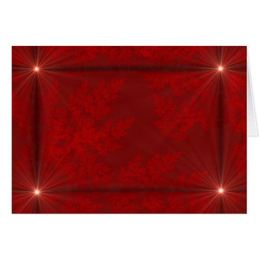 Roter Samt Starbursts Grußkarte (Vorderseite (Horizontal))