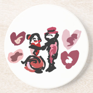 Roter Samt Valentinstanz  Getränkeuntersetzer