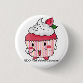 Roter Samtkleiner kuchen EDO Button (Vorderseite)