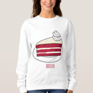 Roter Samtkuchen Cartoon-Illustration Sweatshirt