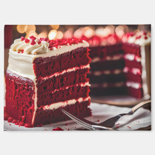 Roter Samtkuchen Magnet