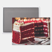 Roter Samtkuchen Magnet (Vorderseite/Rückseite)