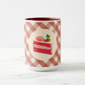 Roter Samtkuchen mit Erdbeer-Cream-Cheese Tasse (Zentrum)
