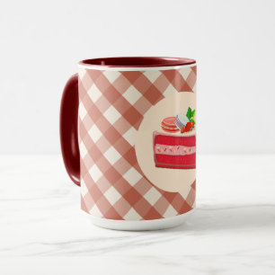 Roter Samtkuchen mit Erdbeer-Cream-Cheese Tasse