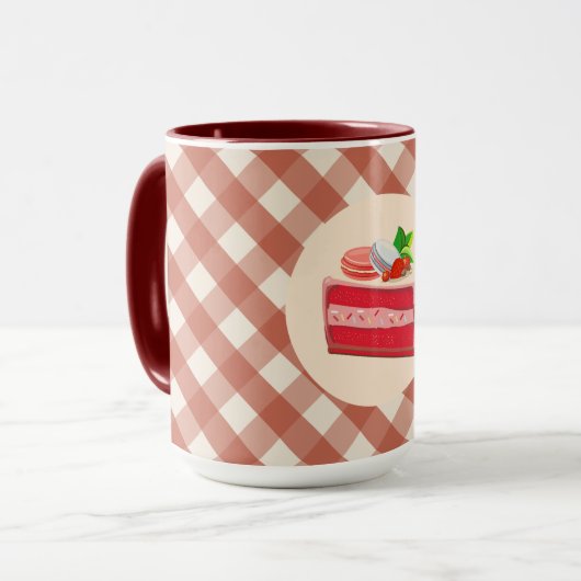 Roter Samtkuchen mit Erdbeer-Cream-Cheese Tasse (Vorderseite Links)