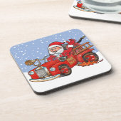 Roter Sankt-Feuer-LKW-Untersetzer 6 Satz Getränkeuntersetzer (Linke Seite)