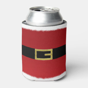 Roter Santa-Claus-Gürtel & weißer Pelz Weihnachten Dosenkühler