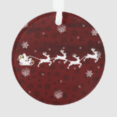 Roter Santa-Schlitten und Rentier-Ornament Ornament (Rückseite)