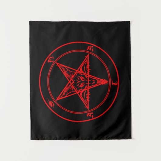 Roter Satan-Teppich Wandteppich (Vorderseite)
