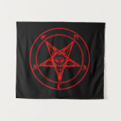 Roter Satan-Teppich Wandteppich (Vorderseite (Horizontal))