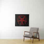 Roter Satan-Teppich Wandteppich (Beispiel (Horizontal))