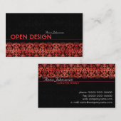 Roter Satin-Damast • Elegante Visitenkarte (Vorne/Hinten)
