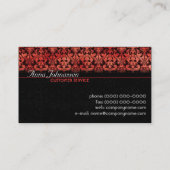Roter Satin-Damast • Elegante Visitenkarte (Rückseite)