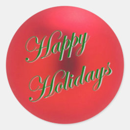 Roter Satin-Ornament-Sticker Runder Aufkleber