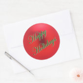 Roter Satin-Ornament-Sticker Runder Aufkleber (Umschlag)