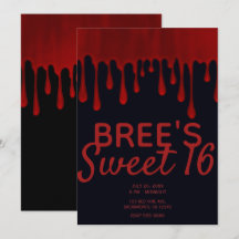 Roter Satin Tropfen Halloween Sweet 16