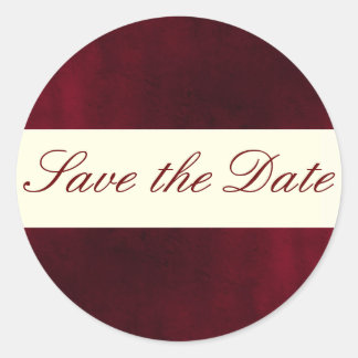 Roter Save the Date Aufkleber/Siegel Runder Aufkleber