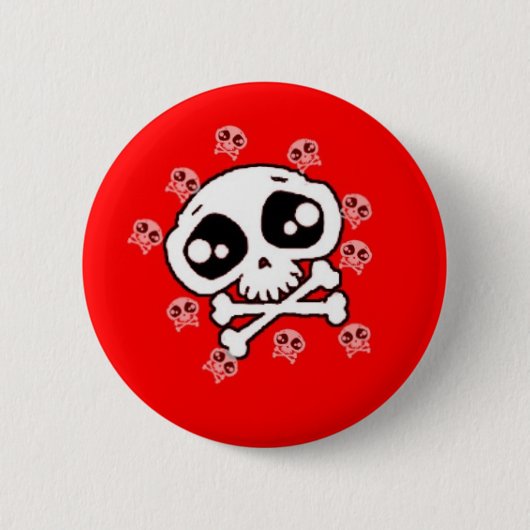 Roter Schädel Button (Vorderseite)