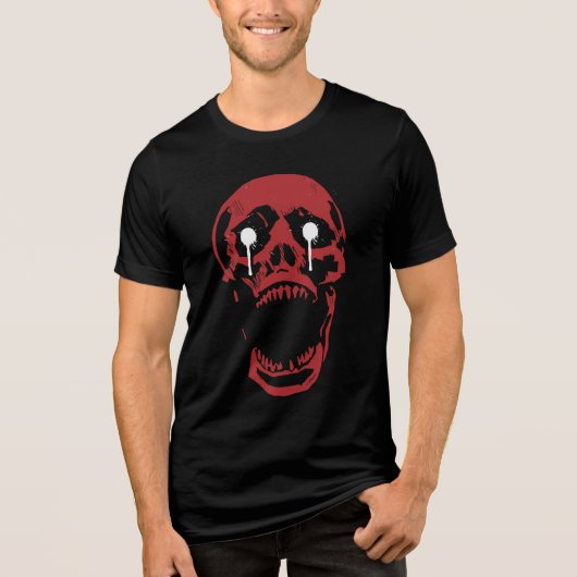 Roter Schädel driften: Gothic Edge Tri-Blend Shirt (Vorderseite)