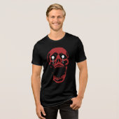 Roter Schädel driften: Gothic Edge Tri-Blend Shirt (Vorderseite voll)