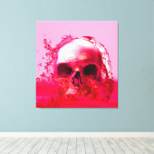 Roter Schädel im Wasser Leinwanddruck (Insitu (Holzboden))