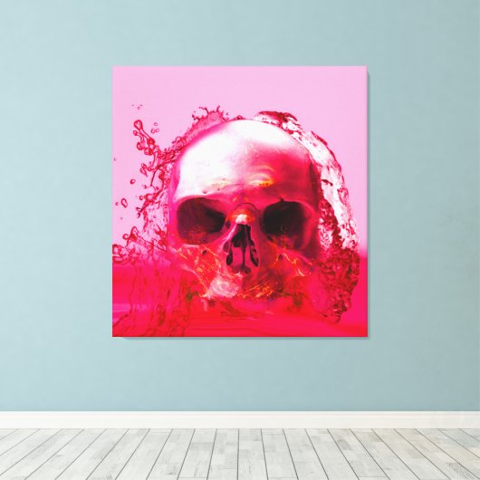 Roter Schädel im Wasser Leinwanddruck (Insitu (Holzboden))