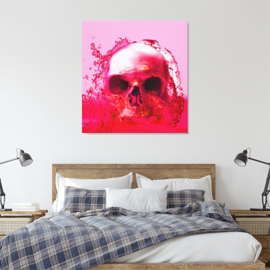 Roter Schädel im Wasser Leinwanddruck (Insitu (Schlafzimmer))