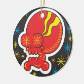 Roter Schädel Keramik Ornament (Links)