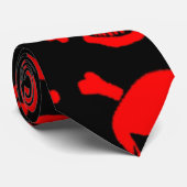 Roter Schädel Krawatte (Gerollt)