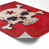 Roter Schädel-Lackplakat Poster (Ecke)