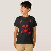 Roter Schädel mit Blitzbot T-Shirt (Vorne ganz)