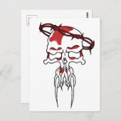 Roter Schädel Postkarte (Vorne/Hinten)