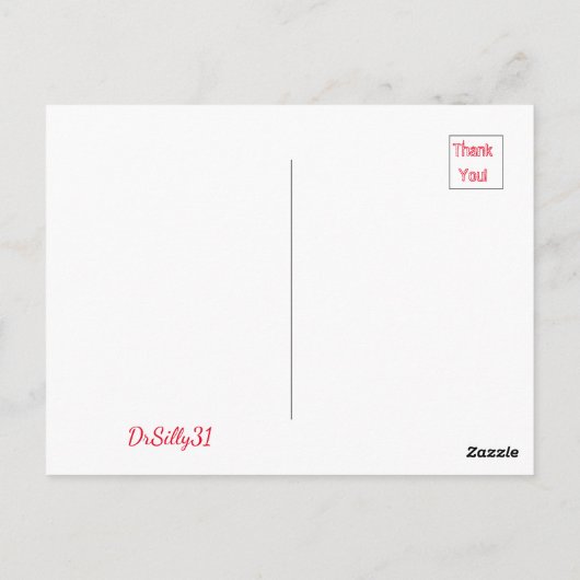 Roter Schädel Postkarte (Rückseite)