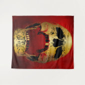 Roter Schädel - Schädel Wandteppich (Vorderseite (Horizontal))