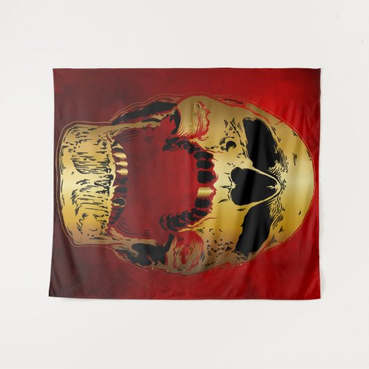 Roter Schädel - Schädel Wandteppich (Vorderseite (Horizontal))