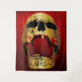 Roter Schädel - Schädel Wandteppich (Vorderseite)