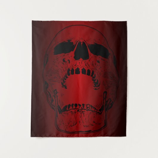 Roter Schädel - Schädel Wandteppich (Vorderseite)