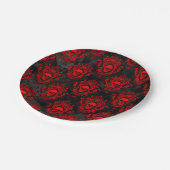 Roter Schädel und gotisches Schwarz Pappteller (Schrägansicht)