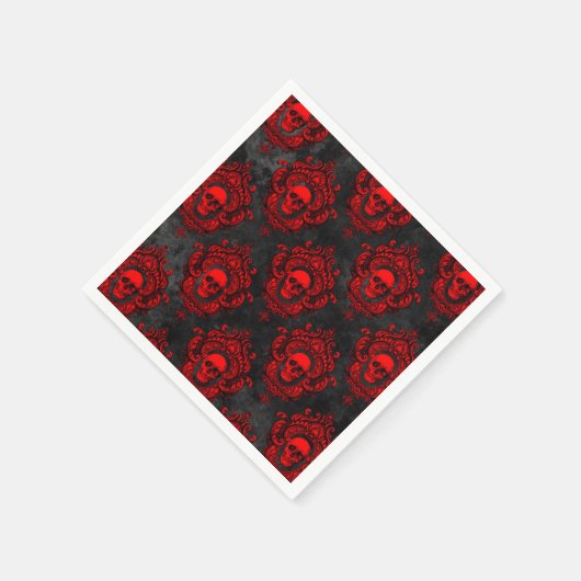 Roter Schädel und gotisches Schwarz Serviette (Ecke)