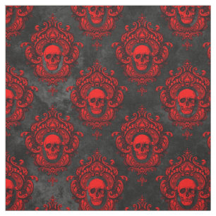 Roter Schädel und gotisches Schwarz Stoff
