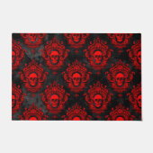Roter Schädel und gotisches Schwarzes Fußmatte (Vorderseite)