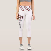 Roter Schädel und Knochen Capri Leggings (Vorderseite)