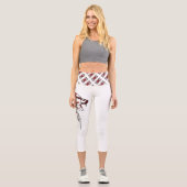 Roter Schädel und Knochen Capri Leggings (Vorderseite)